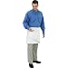 San Jamar 603FW Poly Cotton 4 Way Apron Waist Apron, 17" Length x 34" Width, White