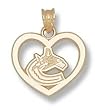 Vancouver Canucks "C" Logo Heart Charm/Pendant -14K/10K, Stainless Steel or Gold Plated