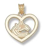 Vancouver Canucks "C" Logo Heart 14K Charm/Pendant