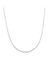 White Gold 22in & 1mm Box Chain Necklace