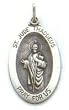 Saint Jude Thaddeus - Sterling Silver Pendant,18"stainless Steel Necklace Chain