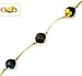 14k Yellow 6 mm Round Jet-Rainbow Crystal Necklace title=