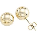 14K Yellow Gold Ball Earring