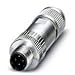 SACC-M12MSD-4Q SH PN, Bus System Connector, PROFINET CAT5 (100 Mbps), 4-Position, Shielded, Plug Straight M12, D-Coded, Insulation Displacement Connection, Knurl Material: Nickel-Plated Brass.