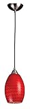 Elk 517-1SC 1-Light Pendant In Satin Nickel with Scarlet Red Glass [並行輸入品]