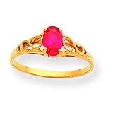 14k Synthetic Ruby Ring