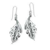 .925 Silver Leaf Earrings