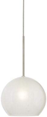 Stone Lighting PD177AMSNM3M Pendant, Satin Nickel Finish with Mouth Blown Frosted Glass Spheres and Random Bubbles Shades