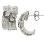 1/4 ctw 14K/SS Black and White Diamond Earrings