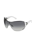 Gucci Swarovski Crystal GG Logo Shield Sunglasses white shaded grey by Gucci
