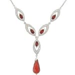 Sterling Silver Simulated Garnet CZ Y-Style Necklace