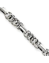 Sterling Silver Antiqued Fancy Link Bracelet QG1604-7.5"