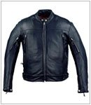 Motorcycle Jackets - Mens Vented Leather Motorcycle Jacket MJ412