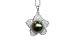 Jewelry : 18K white gold Dafodil Black Tahitian cultured pearl and diamond pendant
