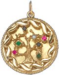 Tree of Life on Disc, 14K Gold Charm
