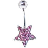 TWILIGHT STAR Passion Pink Gem Banana Belly Ring