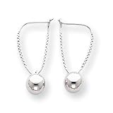 14k White Gold Gold Bead Dangle Earrings SE453