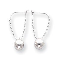 14k White Gold Gold Bead Dangle Earrings SE453
