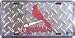 St Louis Cardinals License Plate (Diamond Plate)