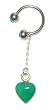 Green Onyx Heart Belly Button Ring