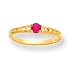 Jewelry : 14k 3mm Ruby BirthStone Baby Ring