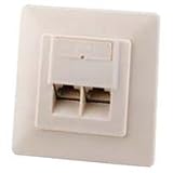 Goobay  CAT5e  DUP  FLUSH  Unterputzdose  2  x  RJ  45  geschirmt  wei&szlig;
