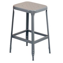 Lyon DD17041 All Welded Steel Seat Stool with Back and Steel Glide Feet, 18
