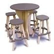 Leisure Accents Bistro Set, 30-Inch Round with 4 Stools, Portabello/Beige