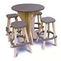 Leisure Accents Bistro Set, 30-Inch Round with 4 Stools, Portabello/Beige
