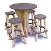 Leisure Accents Bistro Set, 30-Inch Round with 4 Stools, Portabello/Beige