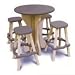 Leisure Accents Bistro Set, 30-Inch Round with 4 Stools, Portabello/Beige