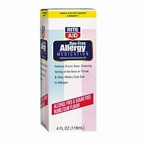 Rite Aid Dye-Free Allergy Medication Antihistamine/Diphenhydramine HCl, Bubblegum 4 fl oz (118 ml)