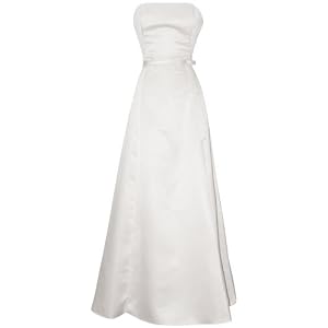 50's Strapless Satin Long Gown Bridesmaid Prom Dress Holiday Formal