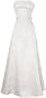 50's Strapless Satin Long Gown Bridesmaid Prom Dress Holiday Formal Junior Plus Size, XL, White