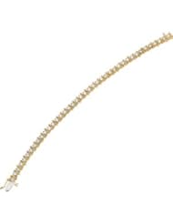 14K Yellow Gold 03.00mm=4Cttw Created Moissanite Bracelet