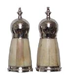 Decorative Salt & Pepper Shakers with Bamboo Resin Inlay Sides