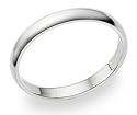 High-Polished Plain Dome Wedding Band in Platinum (3mm)