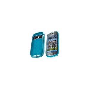 CellularFactory: Nokia C7-00 Transparent Blue Circle Pattern Cell Phone Candy Skin Case / Crystal Jelly Executive Protector Skin Cover