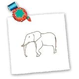 Elephant Walking Outline Art Drawing - 10x10 Quilt Square