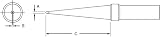 Weller ETL 0.078 x 0.027 x 1.00 Long Screwdriver Tip for PES51 Soldering Pencil