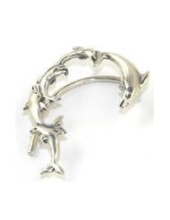 Sterling Silver Dolphin Ear Wrap Cuff Porpoise Cuff
