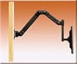 Articulating LCD Monitor Arm with Long Vertical Pin - 35" Arm Length - Black