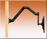 Articulating LCD Monitor Arm with Long Vertical Pin - 35 Arm Length - Black