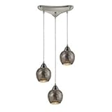 IMAGE OF Elk 10208/3SLV Fission 3-Light Silver Pendant In Satin Nickel