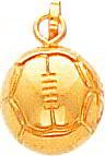 14K Gold Volleyball Charm