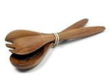 Pacific Merchants Trading K0466 Acaciaware Calabash Wood Salad Serving Set 12-in.