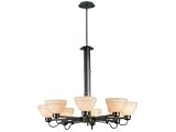 Kenroy Home 90058CBZ Odyssey Eight-Light Chandelier, Copper Bronze with White Opal Globes