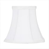 Square Cut Corner Silk Bell Chandelier Shade in White