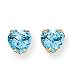 14k 6mm Heart Blue Topaz Earrings