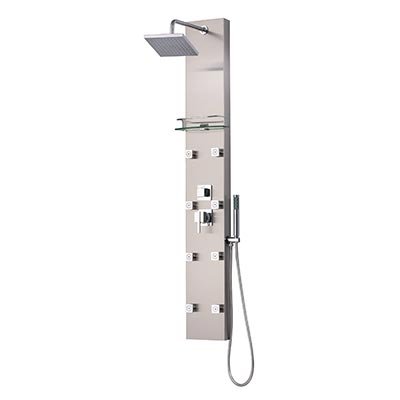 Serenity Lifestyle Shower Panel By Valore Full Stainless Steel Matte-Finished Casing Features 